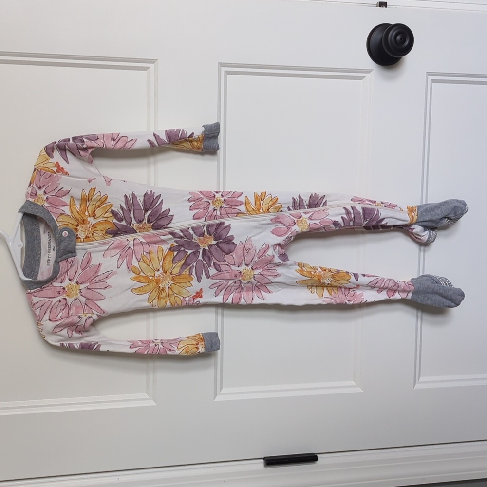 Burts Bees floral footie pajamas